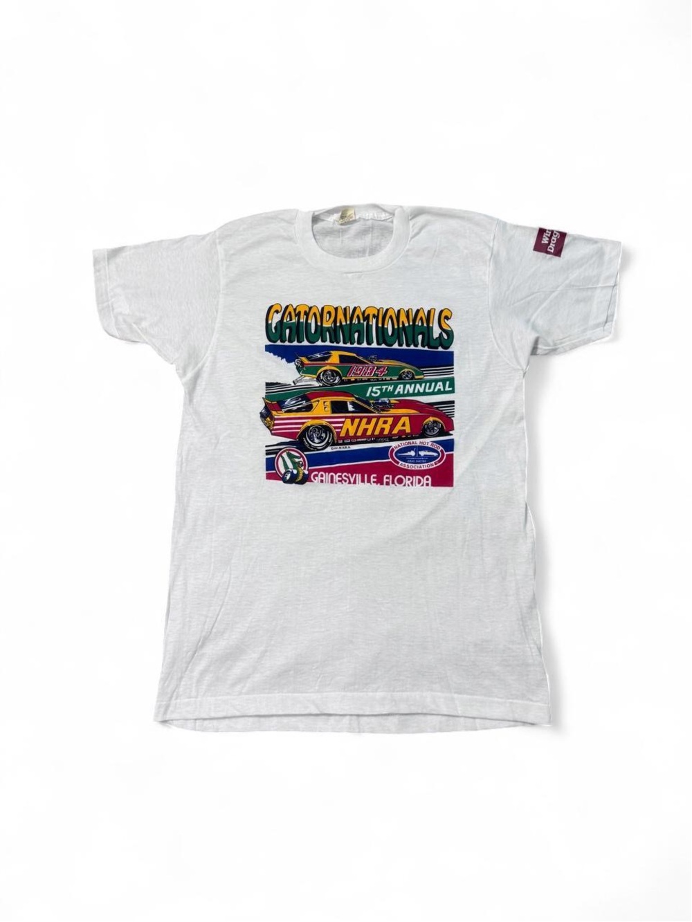 VTG 1984 NHRA Gatornationals Gainesville Florida Drag Racing tee white L mens